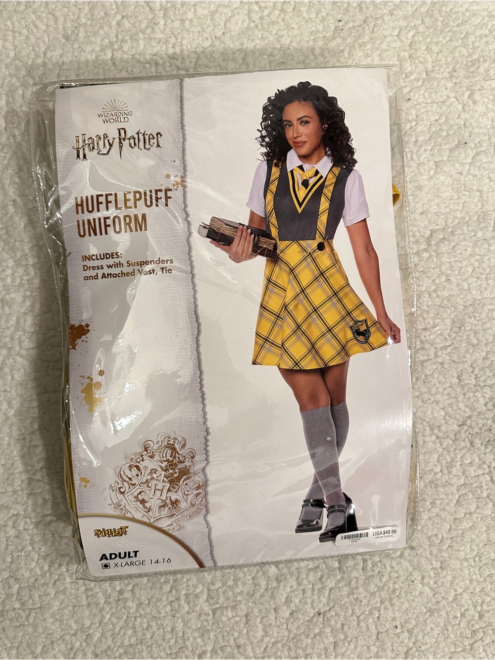 Spirit Harry Potter Hufflepuff Yellow Plaid Dress Costume